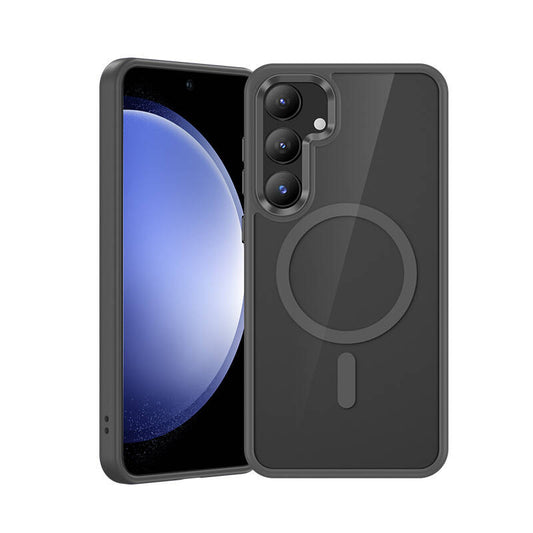 Galaxy S25 Kılıf M-safe Şarj Özellikli Şeffaf Arka Yüzey Benks MagClap TPU Çerçeve Kapak