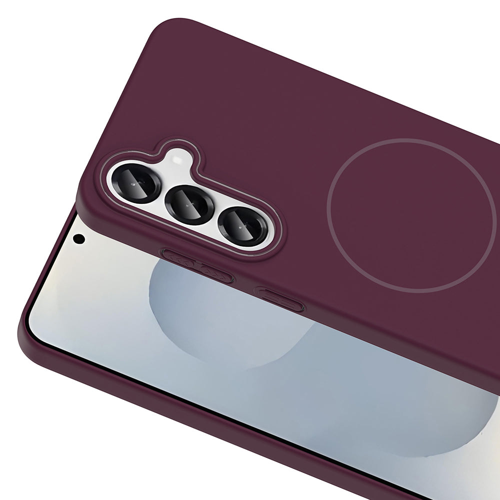 Galaxy S25 Kılıf M-safe Şarj Özellikli Zore Ruby Sert Kapak