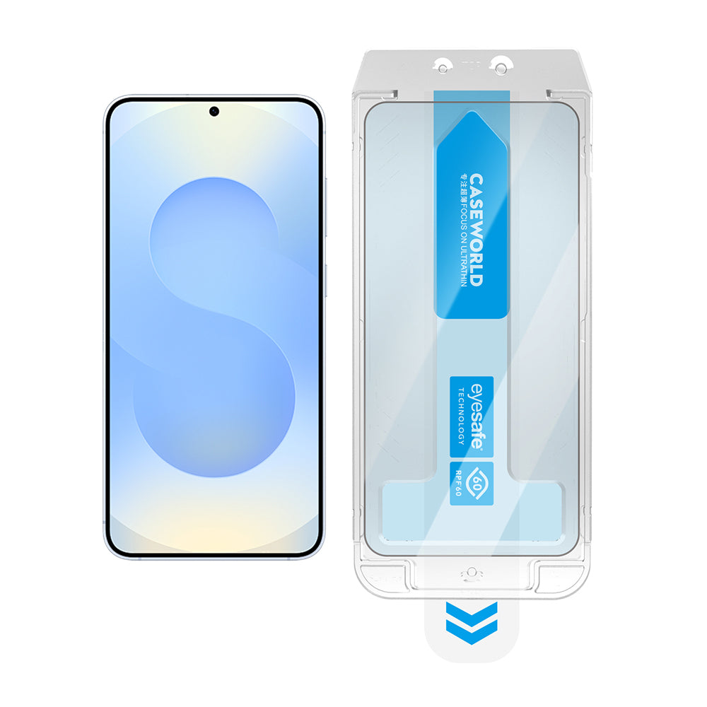 Galaxy S25 Plus CaseWorld Applicator Serisi 2.5D Eyesafe Mavi Işık Teknolojili 0.25mm Temperli Cam Ekran Koruyucu+ Uygulama Aparatı