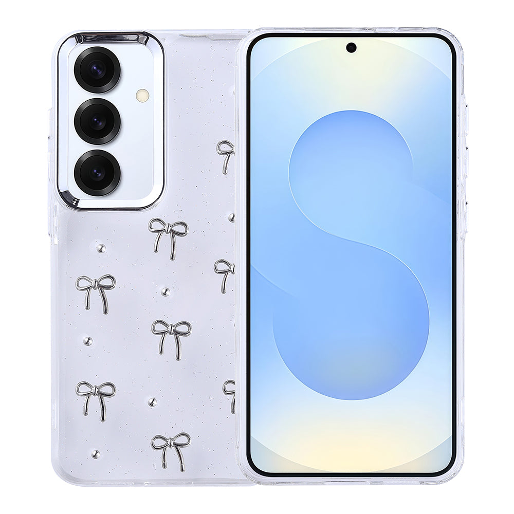 Galaxy S25 Plus Kılıf Airbag Tasarımlı Simli Şeffaf Zore Kutup Kapak