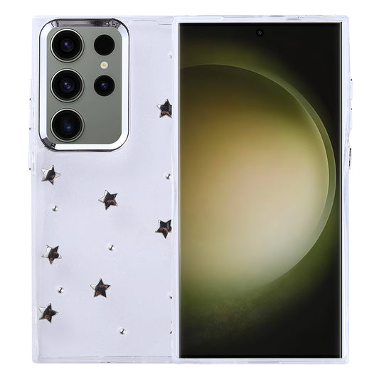 Galaxy S25 Ultra Kılıf Airbag Tasarımlı Simli Şeffaf Zore Kutup Kapak