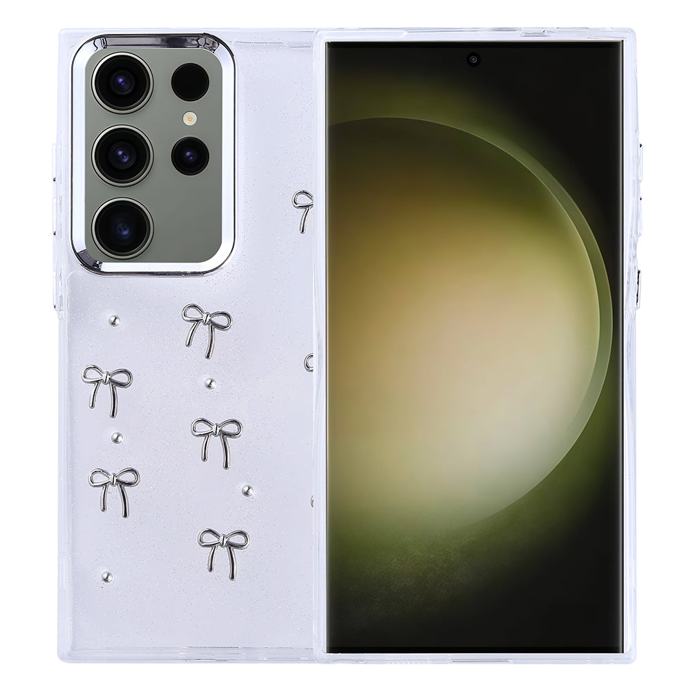 Galaxy S25 Ultra Kılıf Airbag Tasarımlı Simli Şeffaf Zore Kutup Kapak