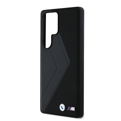 Galaxy S25 Ultra Kılıf BMW Orjinal Lisanslı M-safe Şarj Özellikli M Logolu Oversize Çizgili PU Deri Kapak