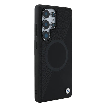 Galaxy S25 Ultra Kılıf BMW Orjinal Lisanslı M-safe Şarj Özellikli Metal Logolu Yarım Dokulu Circle Deri Kapak