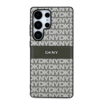 Galaxy S25 Ultra Kılıf DKNY Orjinal Lisanslı Kartlıklı 3D Yazılı Repeat Texture Pattern Kapak
