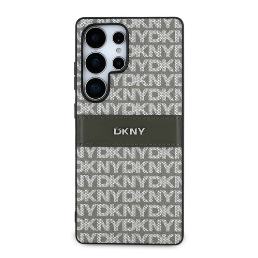 Galaxy S25 Ultra Kılıf DKNY Orjinal Lisanslı Kartlıklı 3D Yazılı Repeat Texture Pattern Kapak
