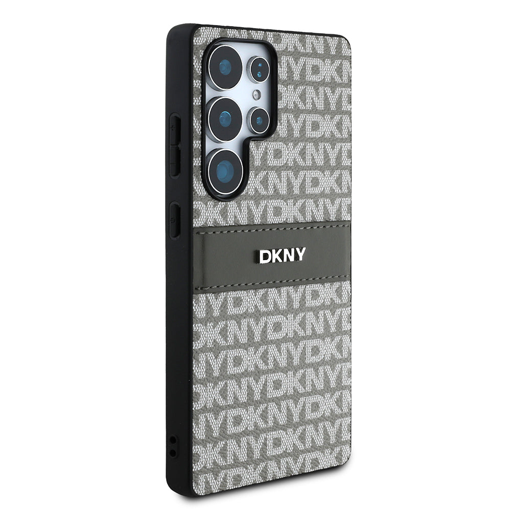 Galaxy S25 Ultra Kılıf DKNY Orjinal Lisanslı Kartlıklı 3D Yazılı Repeat Texture Pattern Kapak