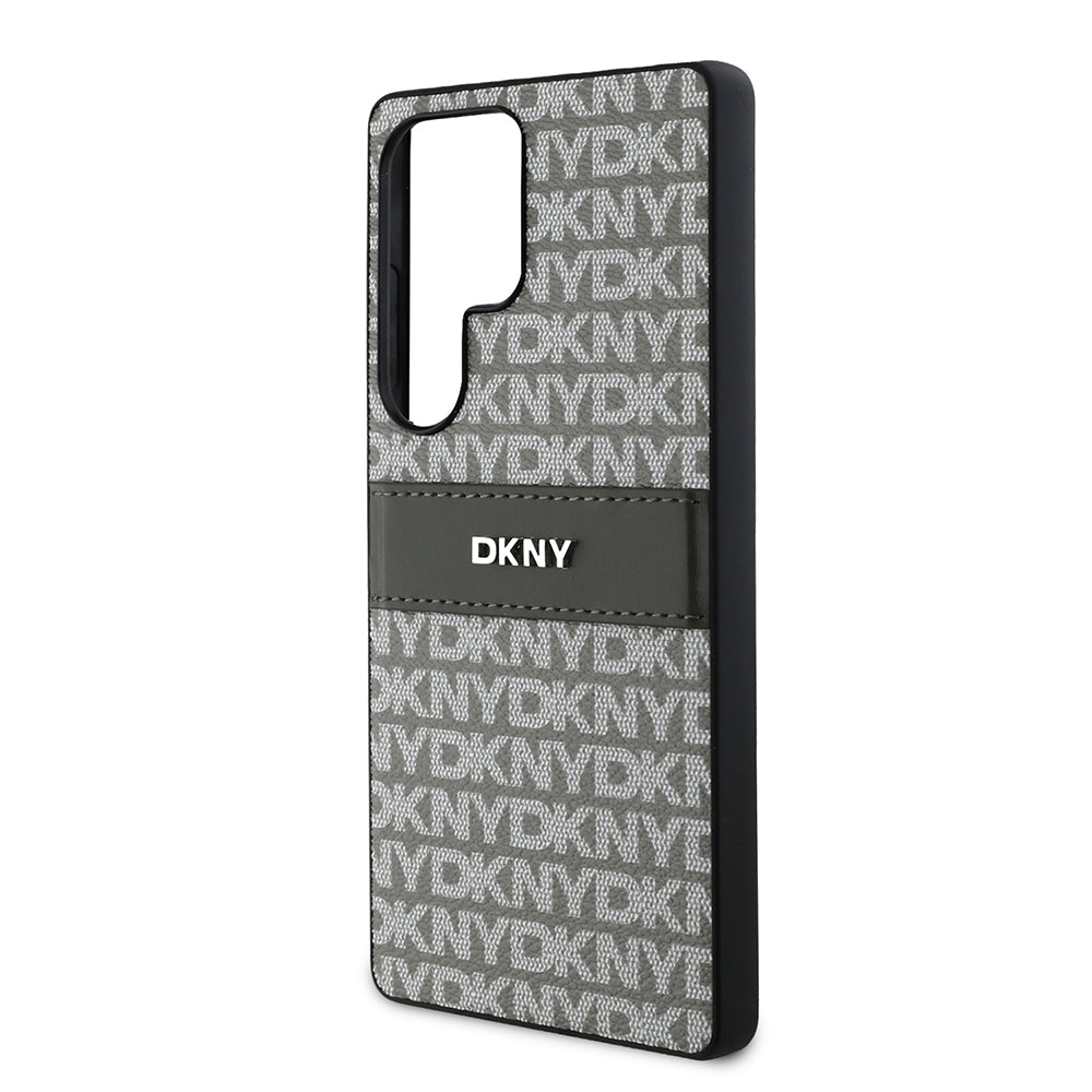 Galaxy S25 Ultra Kılıf DKNY Orjinal Lisanslı Kartlıklı 3D Yazılı Repeat Texture Pattern Kapak