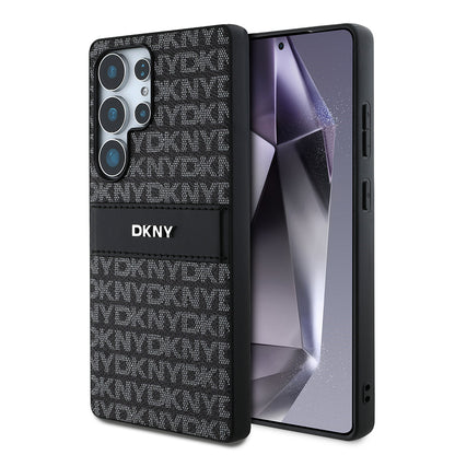 Galaxy S25 Ultra Kılıf DKNY Orjinal Lisanslı Kartlıklı 3D Yazılı Repeat Texture Pattern Kapak