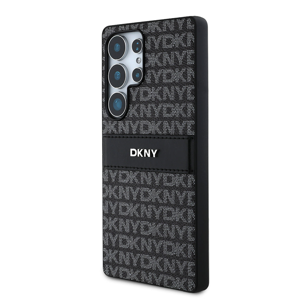 Galaxy S25 Ultra Kılıf DKNY Orjinal Lisanslı Kartlıklı 3D Yazılı Repeat Texture Pattern Kapak