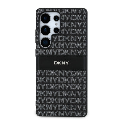 Galaxy S25 Ultra Kılıf DKNY Orjinal Lisanslı Kartlıklı 3D Yazılı Repeat Texture Pattern Kapak