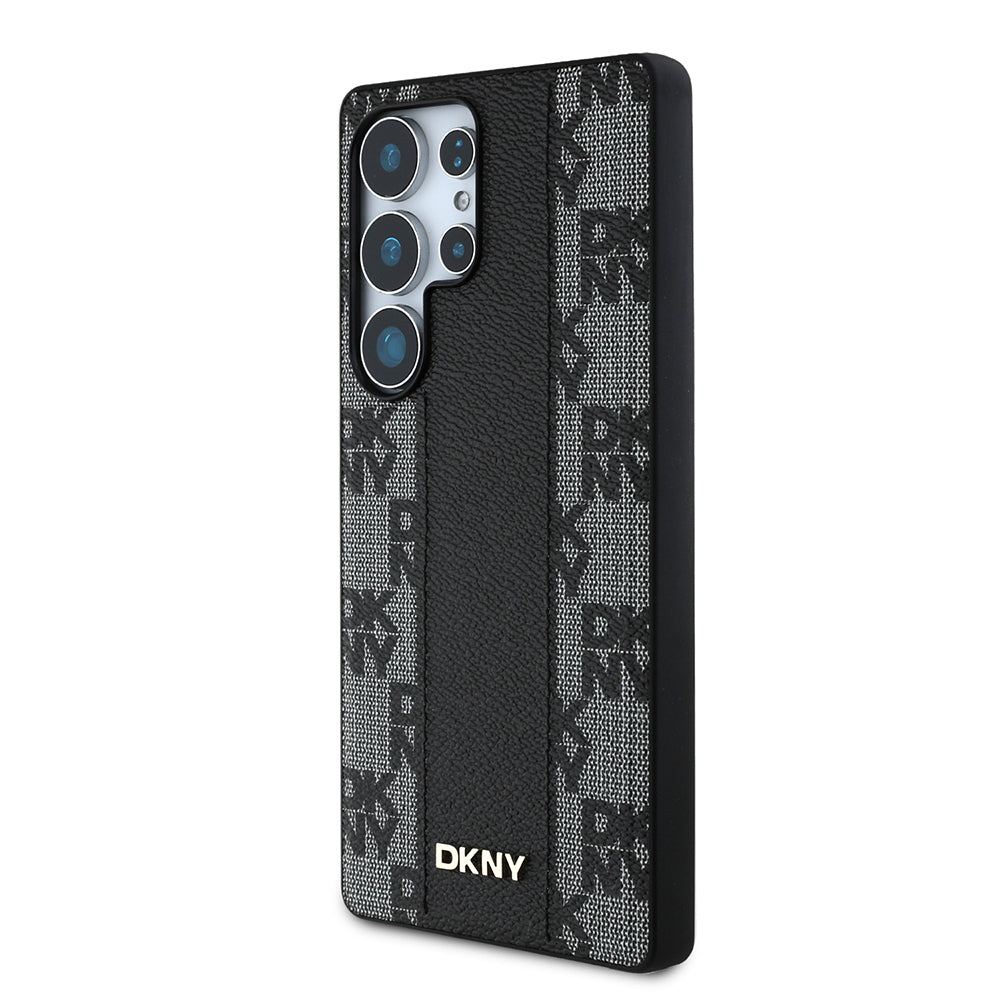 Galaxy S25 Ultra Kılıf DKNY Orjinal Lisanslı M-safe Şarj Özellikli 3D Yazılı Checkered Pattern Kapak