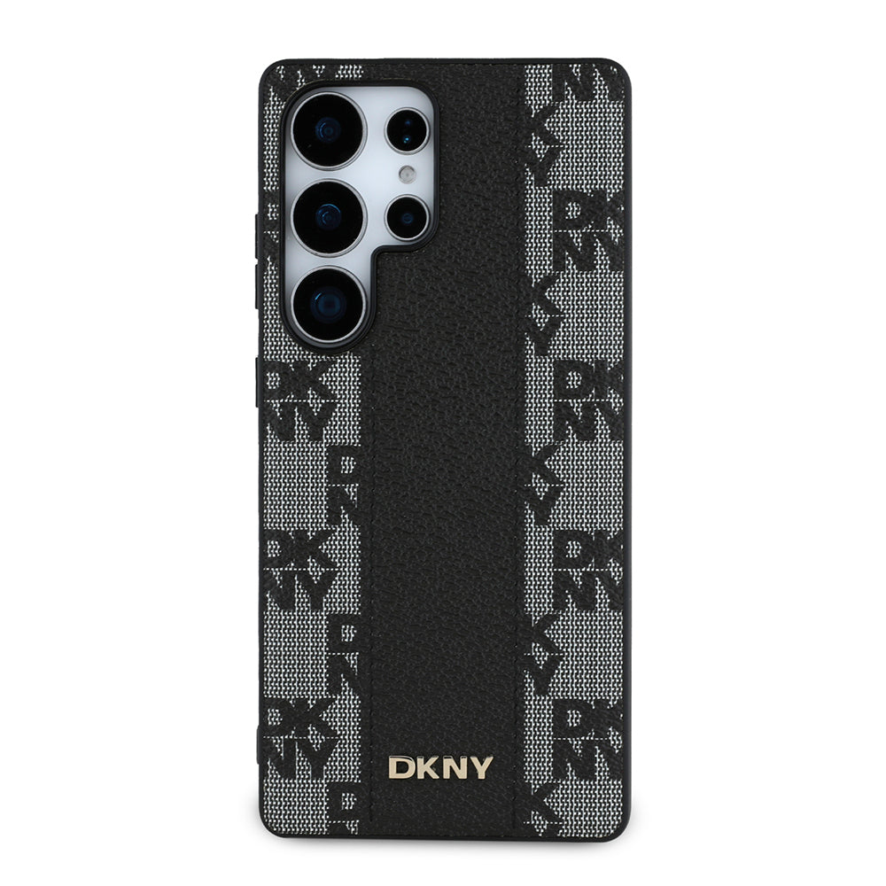 Galaxy S25 Ultra Kılıf DKNY Orjinal Lisanslı M-safe Şarj Özellikli 3D Yazılı Checkered Pattern Kapak