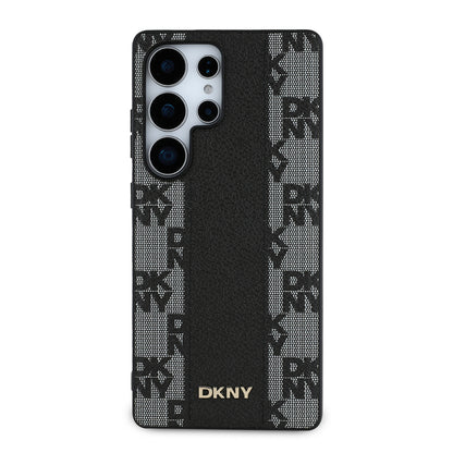 Galaxy S25 Ultra Kılıf DKNY Orjinal Lisanslı M-safe Şarj Özellikli 3D Yazılı Checkered Pattern Kapak