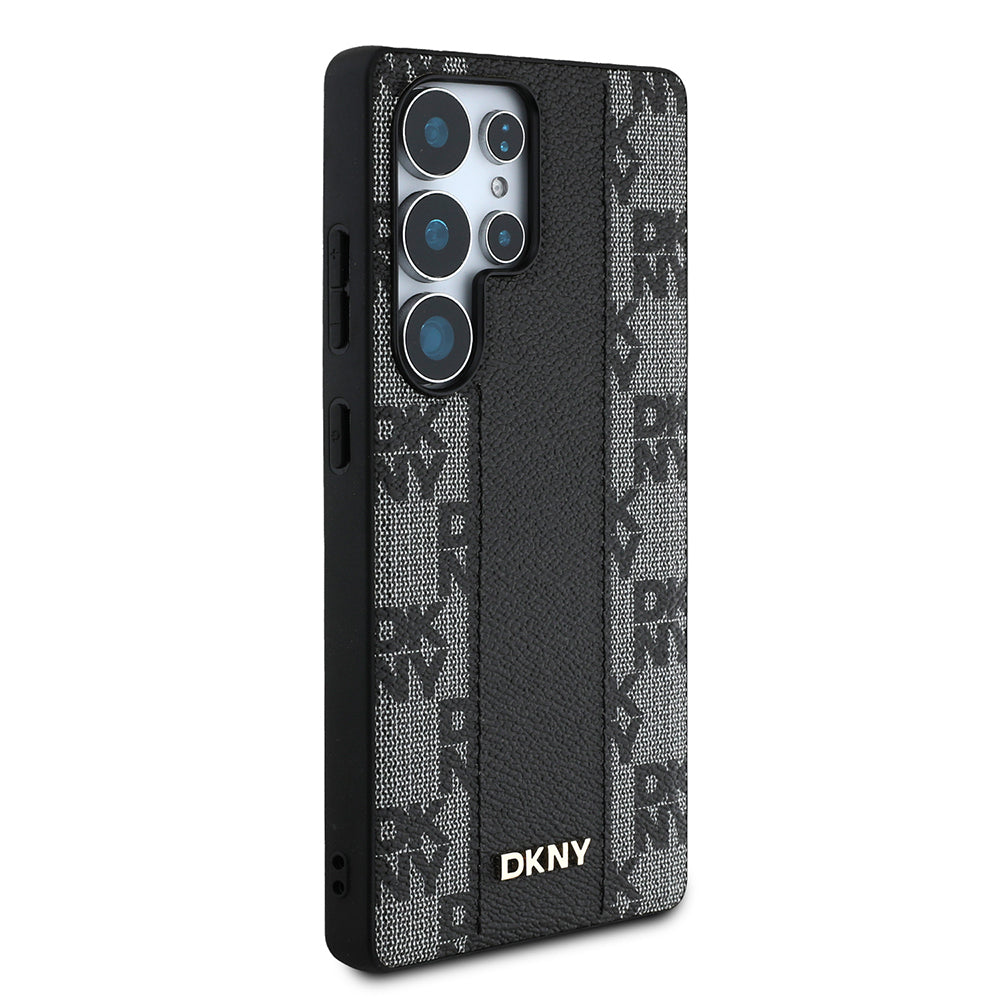 Galaxy S25 Ultra Kılıf DKNY Orjinal Lisanslı M-safe Şarj Özellikli 3D Yazılı Checkered Pattern Kapak