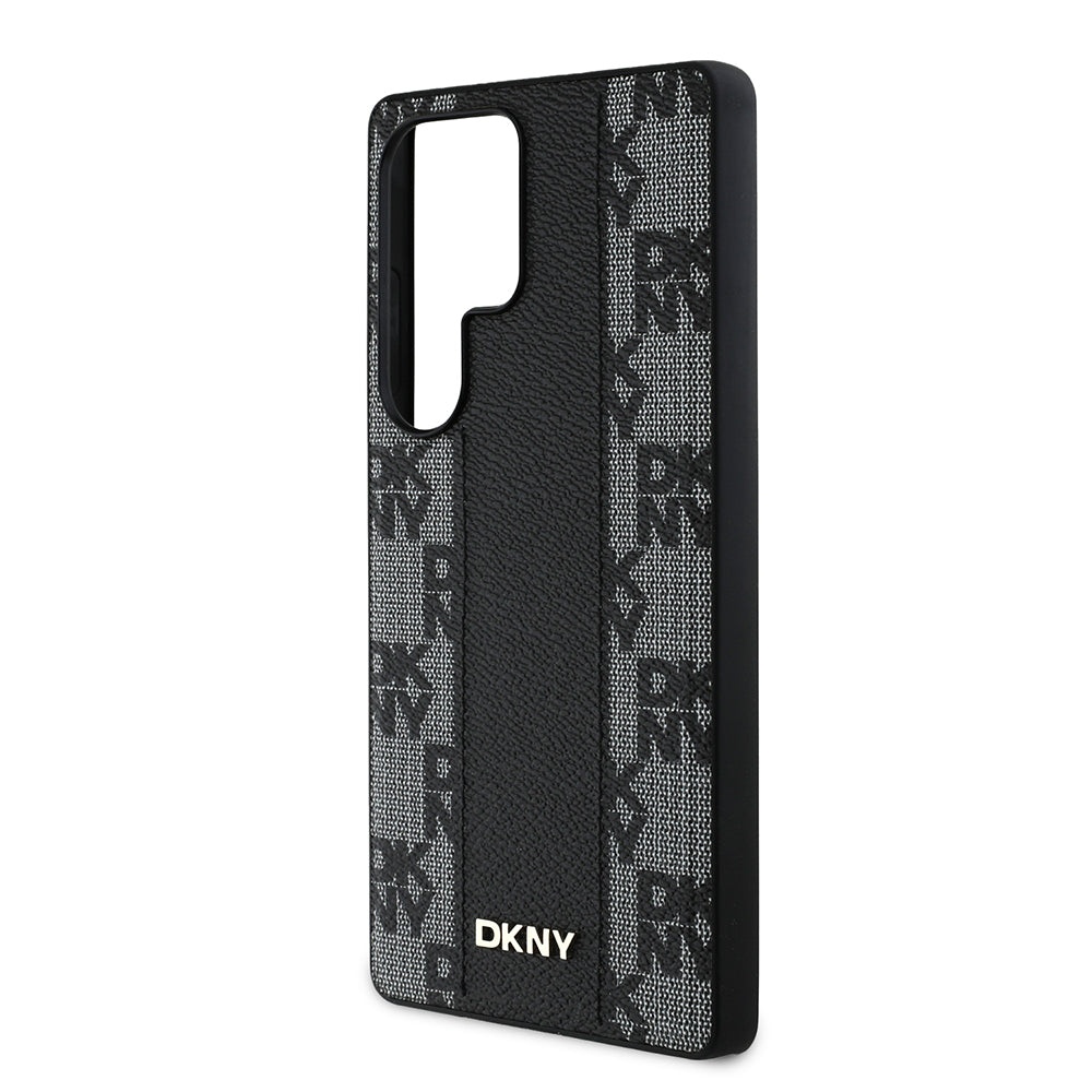 Galaxy S25 Ultra Kılıf DKNY Orjinal Lisanslı M-safe Şarj Özellikli 3D Yazılı Checkered Pattern Kapak