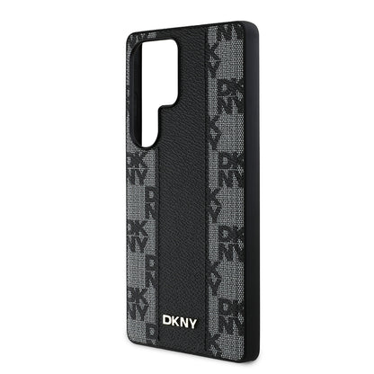 Galaxy S25 Ultra Kılıf DKNY Orjinal Lisanslı M-safe Şarj Özellikli 3D Yazılı Checkered Pattern Kapak