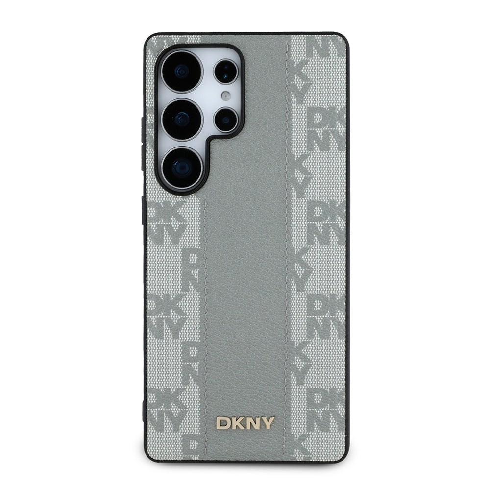 Galaxy S25 Ultra Kılıf DKNY Orjinal Lisanslı M-safe Şarj Özellikli 3D Yazılı Checkered Pattern Kapak