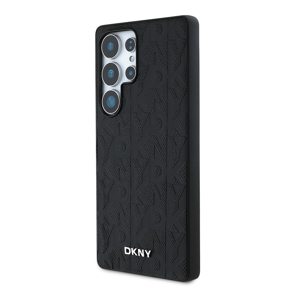 Galaxy S25 Ultra Kılıf DKNY Orjinal Lisanslı Magnetik PU Deri Grid Pattern Kapak