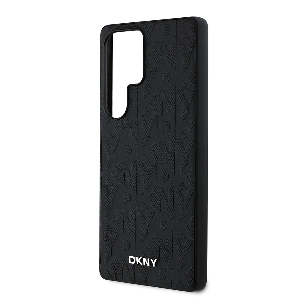 Galaxy S25 Ultra Kılıf DKNY Orjinal Lisanslı Magnetik PU Deri Grid Pattern Kapak
