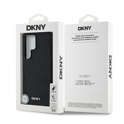 Galaxy S25 Ultra Kılıf DKNY Orjinal Lisanslı Magnetik PU Deri Grid Pattern Kapak