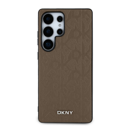 Galaxy S25 Ultra Kılıf DKNY Orjinal Lisanslı Magnetik PU Deri Grid Pattern Kapak