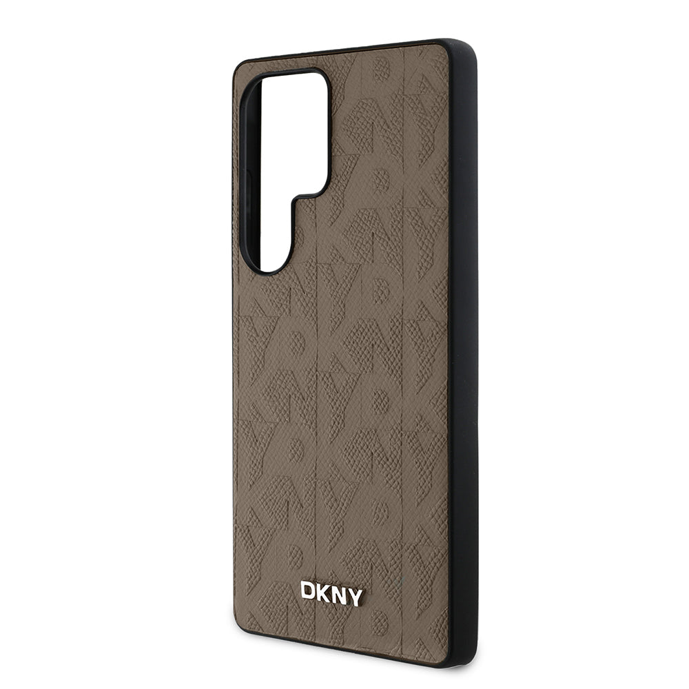 Galaxy S25 Ultra Kılıf DKNY Orjinal Lisanslı Magnetik PU Deri Grid Pattern Kapak