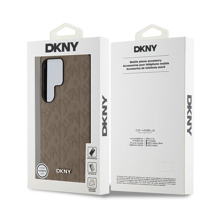 Galaxy S25 Ultra Kılıf DKNY Orjinal Lisanslı Magnetik PU Deri Grid Pattern Kapak