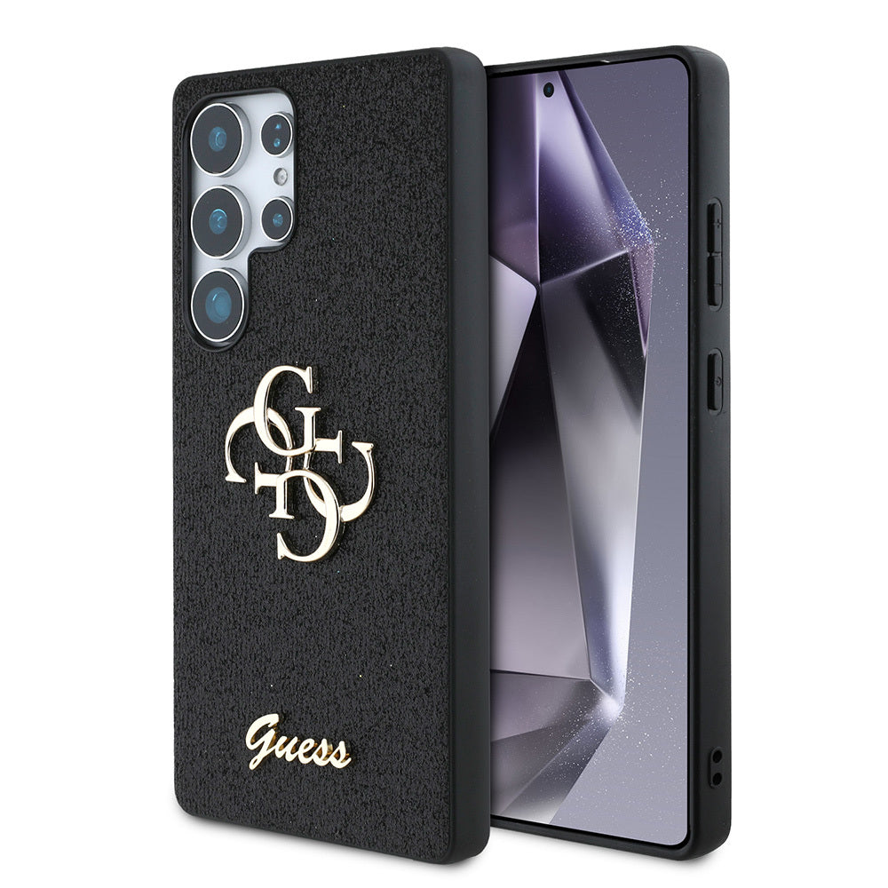 Galaxy S25 Ultra Kılıf Guess Orjinal Lisanslı 4G Büyük Metal Logolu Glitter Kapak