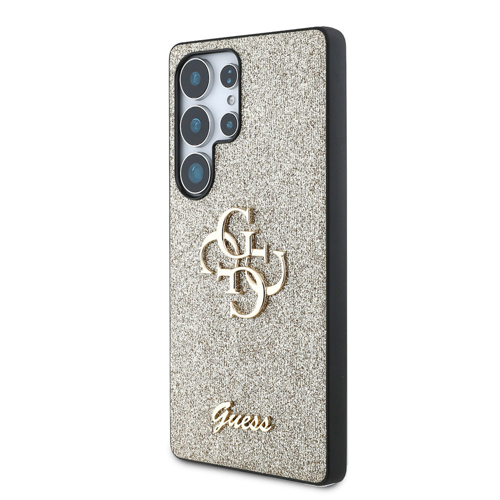 Galaxy S25 Ultra Kılıf Guess Orjinal Lisanslı 4G Büyük Metal Logolu Glitter Kapak