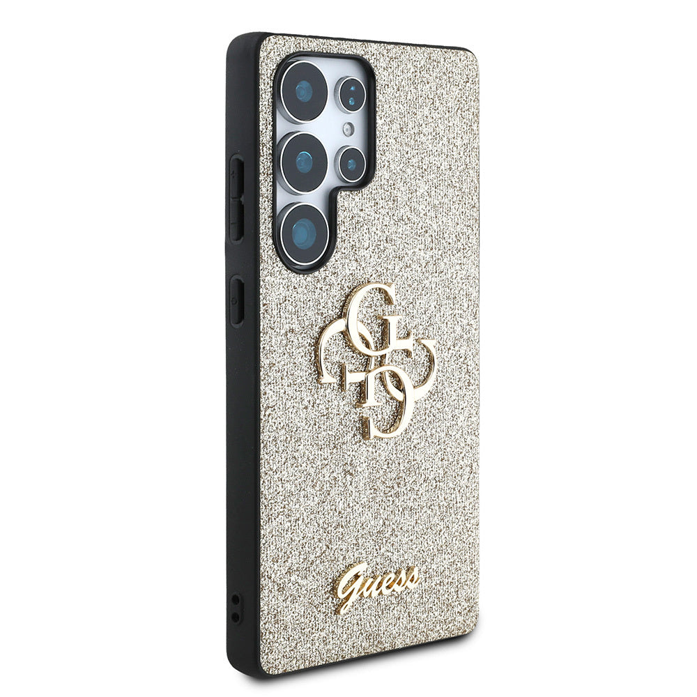 Galaxy S25 Ultra Kılıf Guess Orjinal Lisanslı 4G Büyük Metal Logolu Glitter Kapak