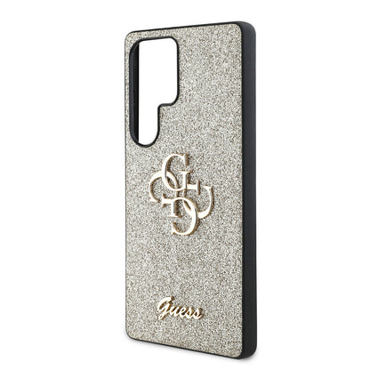 Galaxy S25 Ultra Kılıf Guess Orjinal Lisanslı 4G Büyük Metal Logolu Glitter Kapak