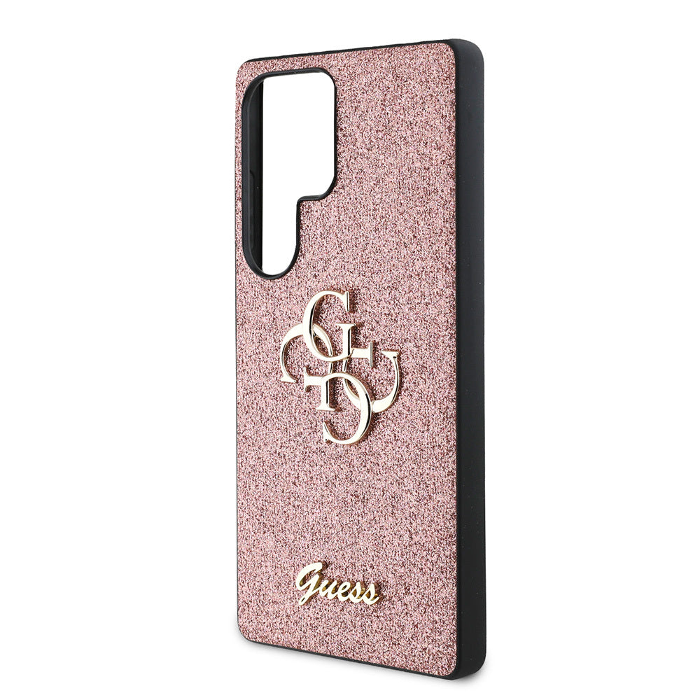 Galaxy S25 Ultra Kılıf Guess Orjinal Lisanslı 4G Büyük Metal Logolu Glitter Kapak