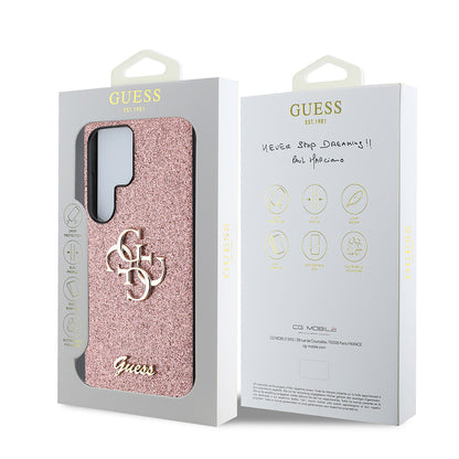 Galaxy S25 Ultra Kılıf Guess Orjinal Lisanslı 4G Büyük Metal Logolu Glitter Kapak