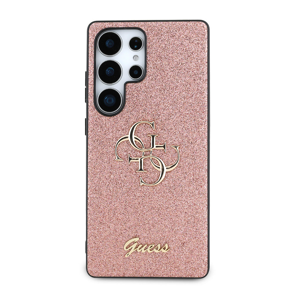 Galaxy S25 Ultra Kılıf Guess Orjinal Lisanslı 4G Büyük Metal Logolu Glitter Kapak
