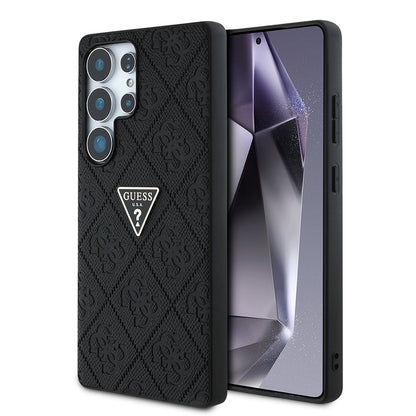 Galaxy S25 Ultra Kılıf Guess Orjinal Lisanslı 4G Desenli Sıcak Damgalı Üçgen Logolu Kapak