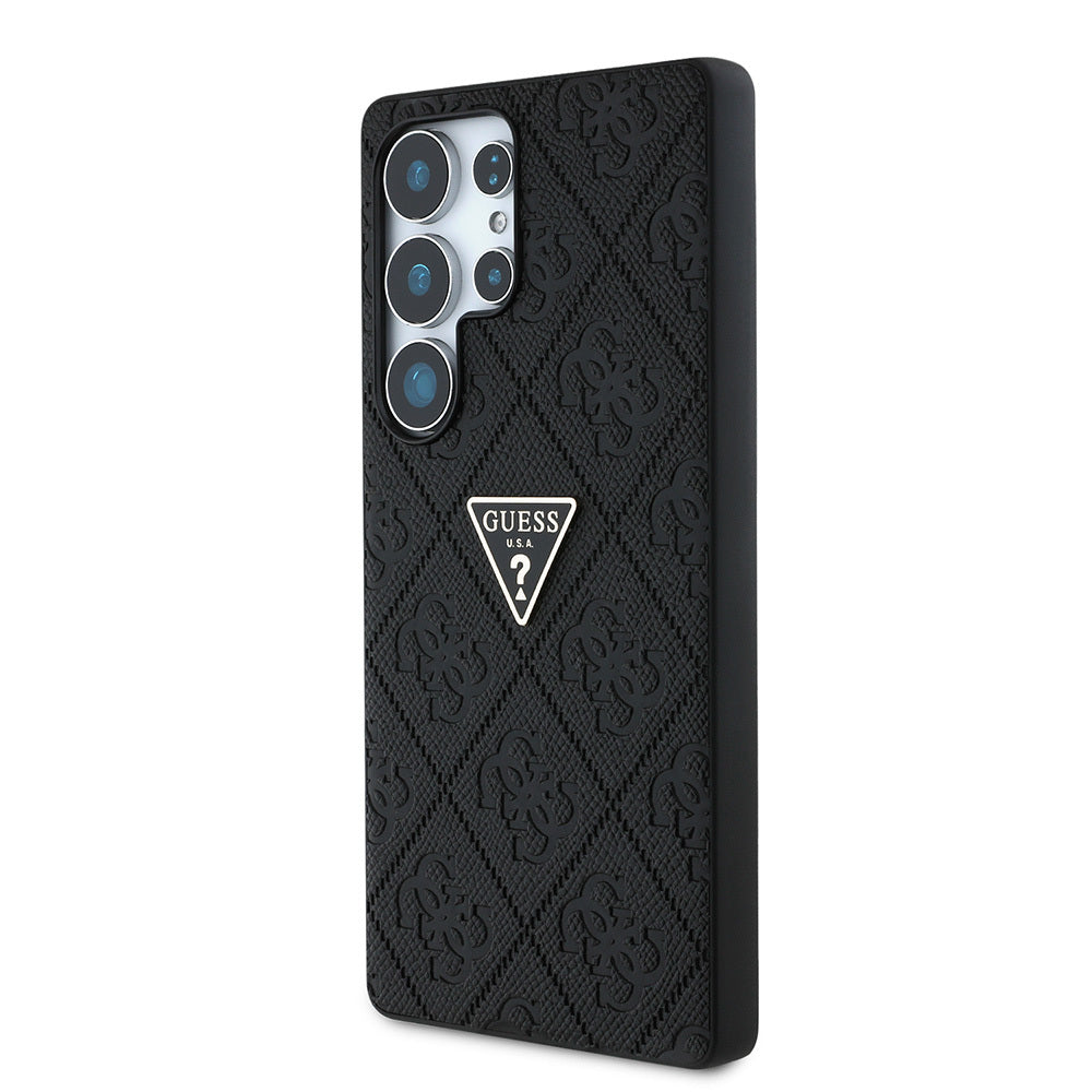 Galaxy S25 Ultra Kılıf Guess Orjinal Lisanslı 4G Desenli Sıcak Damgalı Üçgen Logolu Kapak