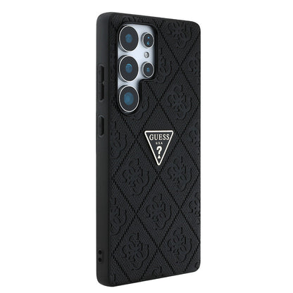 Galaxy S25 Ultra Kılıf Guess Orjinal Lisanslı 4G Desenli Sıcak Damgalı Üçgen Logolu Kapak