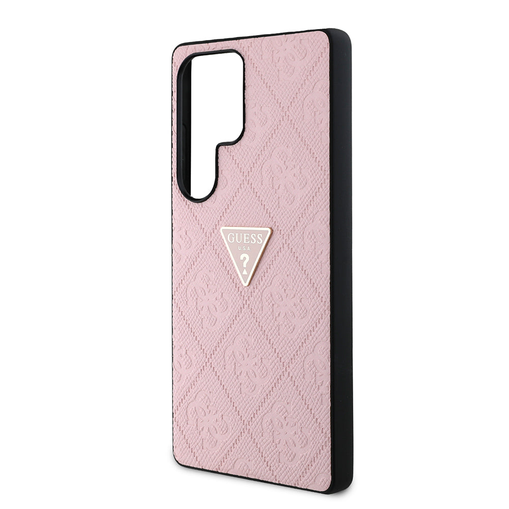 Galaxy S25 Ultra Kılıf Guess Orjinal Lisanslı 4G Desenli Sıcak Damgalı Üçgen Logolu Kapak