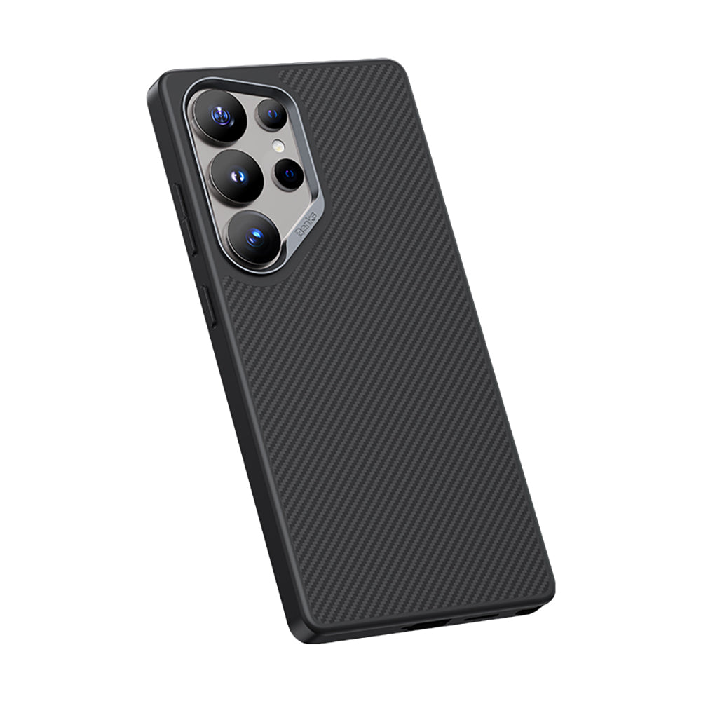 Galaxy S25 Ultra Kılıf Karbon Fiber M-safe Şarj Özellikli Benks Hybrid ArmorPro 600D Kevlar Kapak