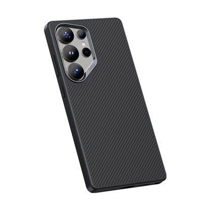 Galaxy S25 Ultra Kılıf Karbon Fiber M-safe Şarj Özellikli Benks Hybrid ArmorPro 600D Kevlar Kapak