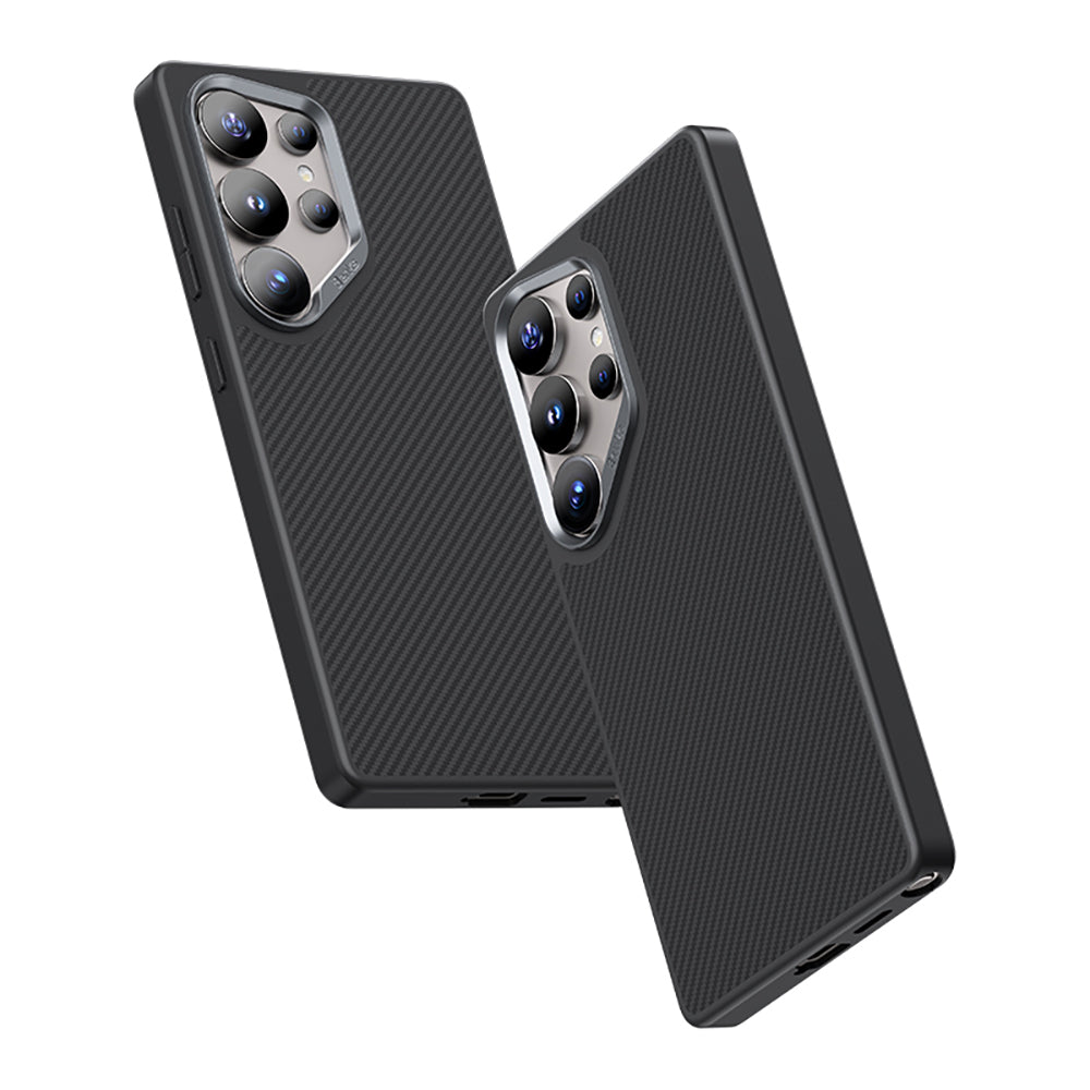 Galaxy S25 Ultra Kılıf Karbon Fiber M-safe Şarj Özellikli Benks Hybrid ArmorPro 600D Kevlar Kapak