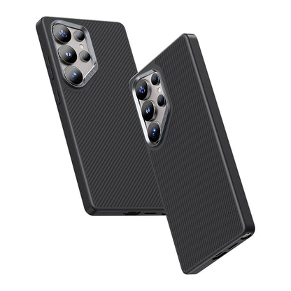 Galaxy S25 Ultra Kılıf Karbon Fiber M-safe Şarj Özellikli Benks Hybrid ArmorPro 600D Kevlar Kapak