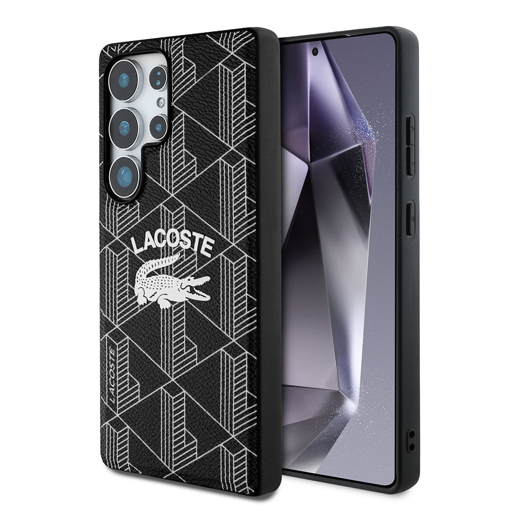 Galaxy S25 Ultra Kılıf Lacoste Orjinal Lisanslı M-safe Şarj Özellikli Mono Vintage Logo Kapak