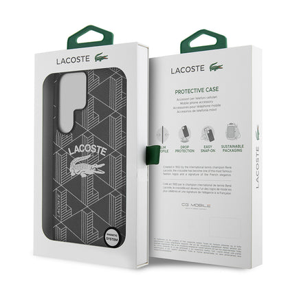 Galaxy S25 Ultra Kılıf Lacoste Orjinal Lisanslı M-safe Şarj Özellikli Mono Vintage Logo Kapak