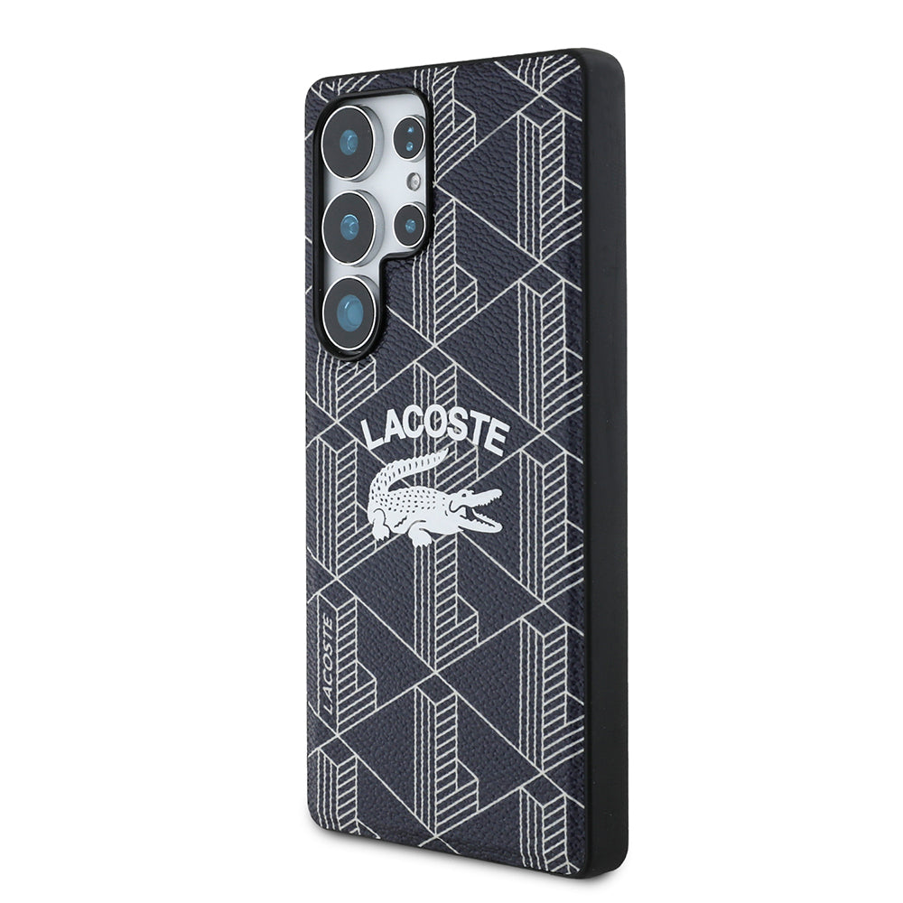 Galaxy S25 Ultra Kılıf Lacoste Orjinal Lisanslı M-safe Şarj Özellikli Mono Vintage Logo Kapak
