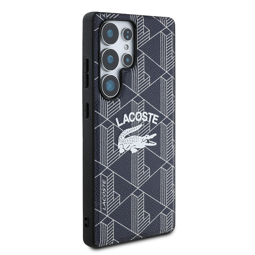 Galaxy S25 Ultra Kılıf Lacoste Orjinal Lisanslı M-safe Şarj Özellikli Mono Vintage Logo Kapak