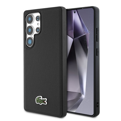 Galaxy S25 Ultra Kılıf Lacoste Orjinal Lisanslı PU Pike Desenli Arka Yüzey İkonik Timsah Dokuma Logolu Kapak