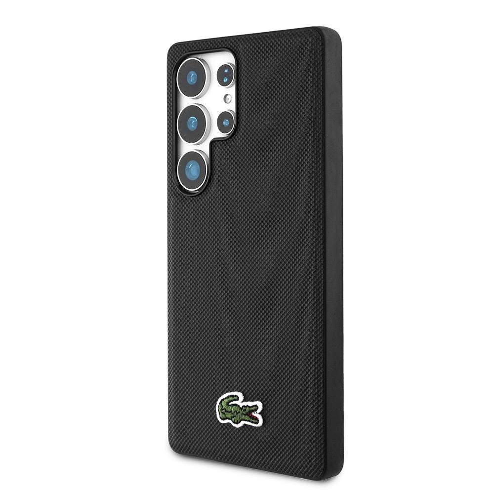 Galaxy S25 Ultra Kılıf Lacoste Orjinal Lisanslı PU Pike Desenli Arka Yüzey İkonik Timsah Dokuma Logolu Kapak