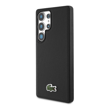 Galaxy S25 Ultra Kılıf Lacoste Orjinal Lisanslı PU Pike Desenli Arka Yüzey İkonik Timsah Dokuma Logolu Kapak
